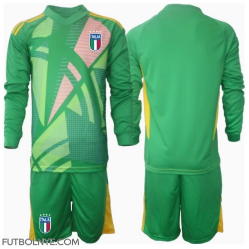 Camiseta Italia Portero Visitante Equipación para niños Eurocopa 2024 manga larga (+ pantalones cortos)